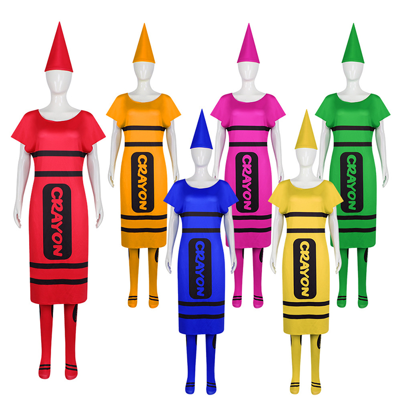 Dress Sock Men - Kostum Halloween Crayola Merah Ungu Biru