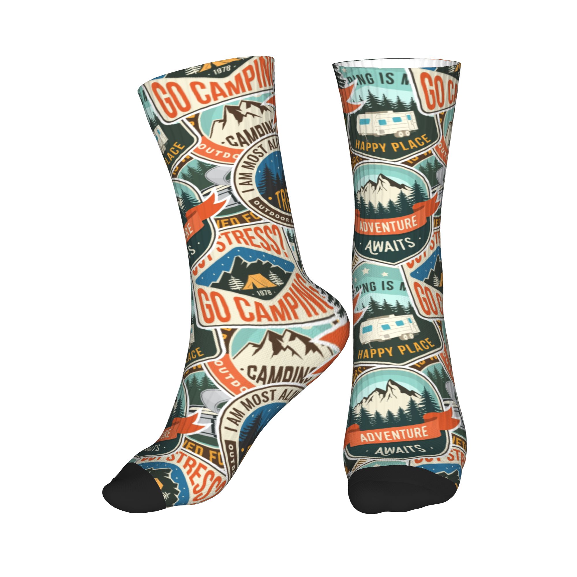 Dress Sock Men - Kaus Kaki Pria Vintage Motif Gunung