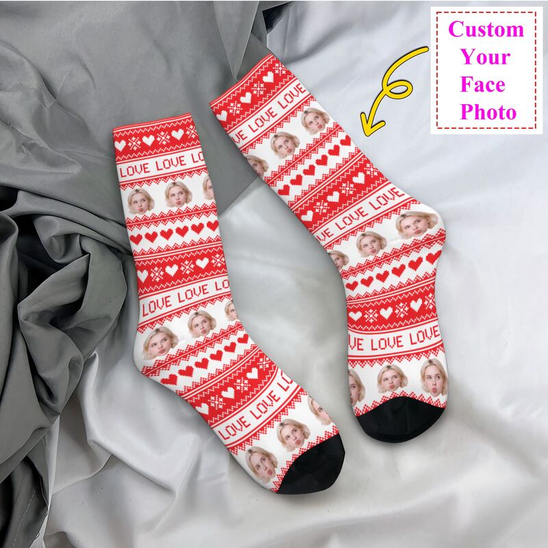 Kaos Kaki Natal Custom Foto Wa - Dress Sock Men ulasan dan harga