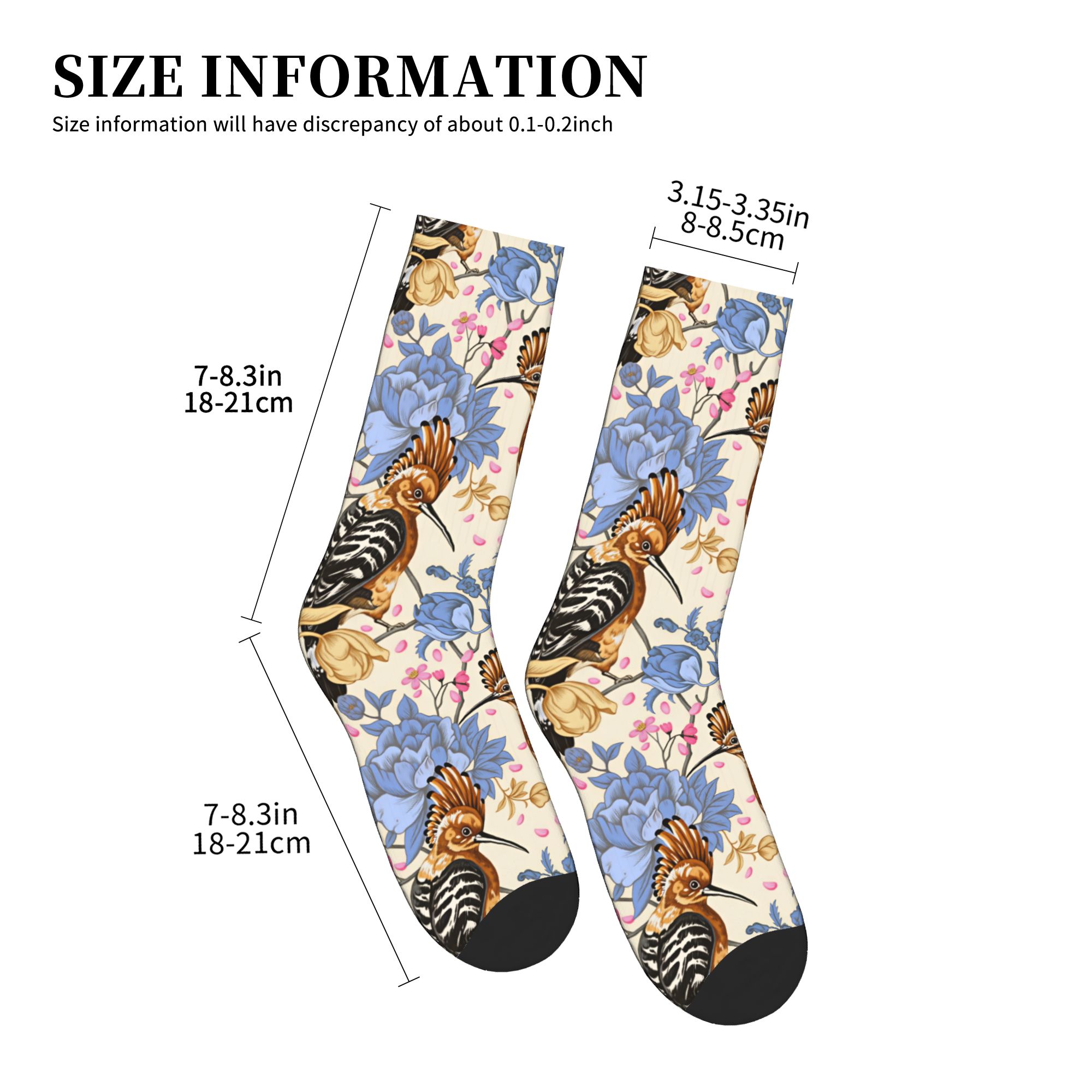 Hoopoe Bird Blue Peony Vintage - Dress Sock Men ulasan dan harga